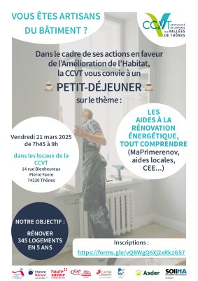 Petit-déjeuner sur le thème : Tout comprendre aux aides à la rénovation énergétique.