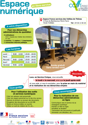 Nouveauté : Espace Numérique à votre service, Luca peut vous accompagner dans le cadre de vos démarches administratives.