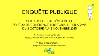 Enquête publique sur le projet de révision du SCoT Fier-Aravis.