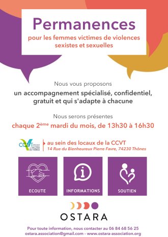 Permanences de l'association OSTARA.